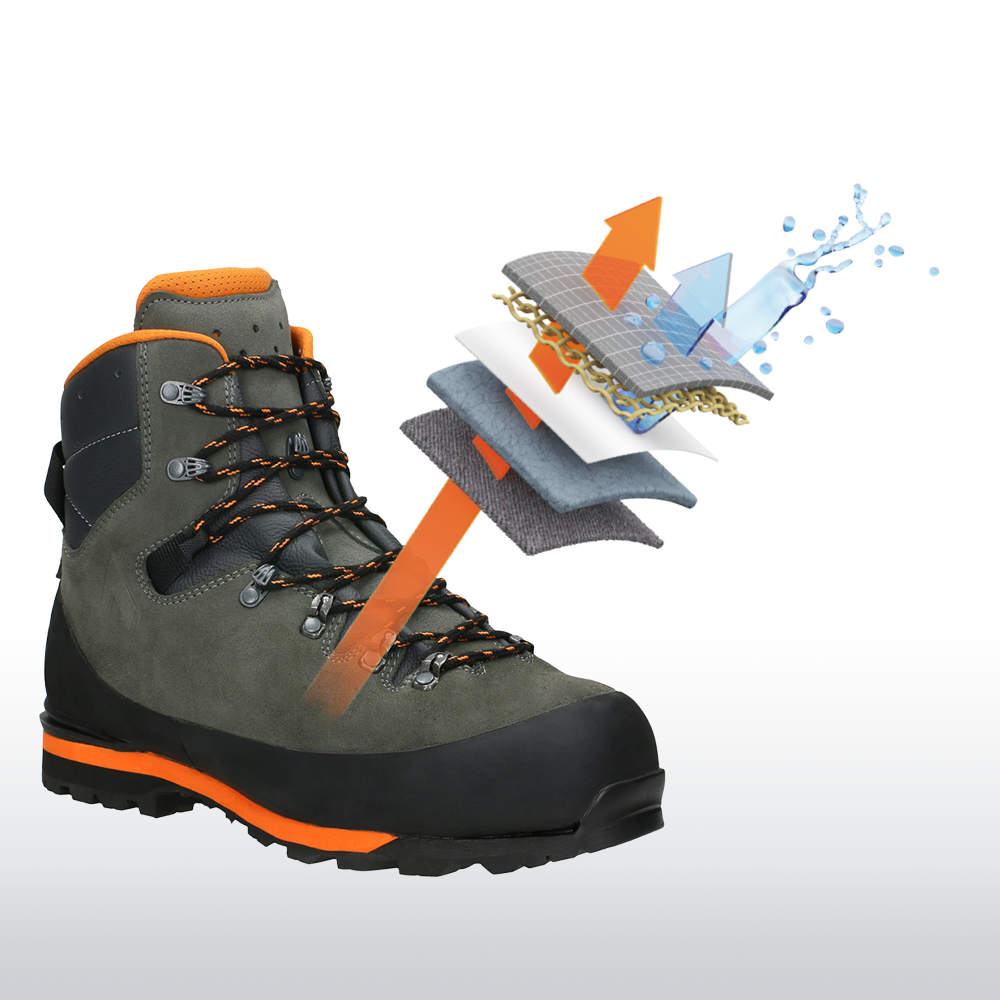 Hiking Boot, Stiefel, Wasserdicht, Glattleder, Orangener Akzent